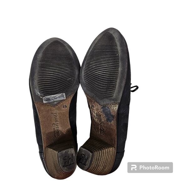 Paul Green Kelsey Black Nubuck Wingtip Lace-up Oxford Stacked Heel W 6.5 - Picture 9 of 11